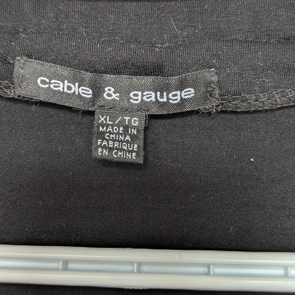 Cable & Gauge Women's Black Ruffled Top/Cardigan - Picture 5 of 14